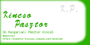 kincso pasztor business card