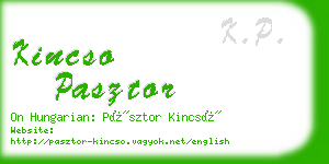 kincso pasztor business card